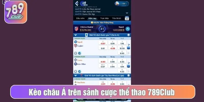 Kèo châu Á trên sảnh cược thể thao 789Club